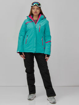 Горнолыжный костюм женский зимний бирюзового цвета 07091Br - Chunmai фото 7