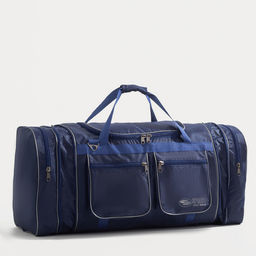 Сумка дорожная на молнии, с увеличением, 4 наружных кармана, длинный ремень, цвет синий - Simaland фото 4