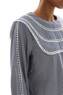 Blusa de algodon con ribetes de encaje - H&m фото 3