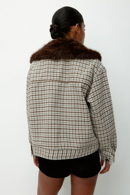 Cazadora de sarga con cuello efecto pelo - H&m фото 5