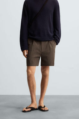 STRIPED REGULAR FIT BERMUDA SHORTS - Zara фото 2