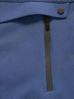 Ветровка женская софтшелл виндстоппер с капюшоном спортивная синего цвета 9616_1S