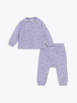 ?i?ekli K?z Bebek H?rka ve Pantolon 2li