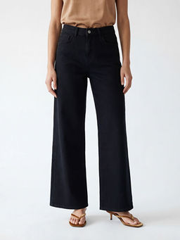 Y?ksek Bel Wideleg Kad?n Jean Pantolon