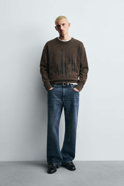 WASHED PRINT SWEATER