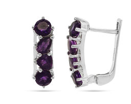 Серьги, аметист, Амели