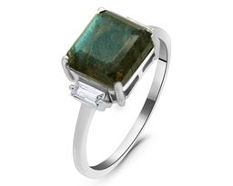 Кольцо из серебра лабрадорит, Хит