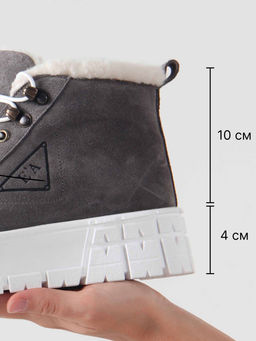 Ботинки 243.212131w. серый замок замша/Мех