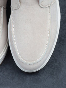 01-5173-5 BEIGE Ботинки демисезонные (натуральная замша, байка)