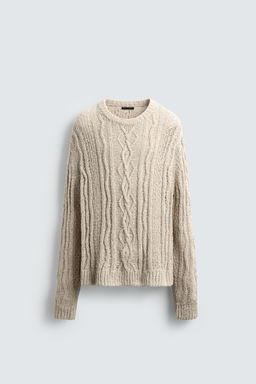 TEXTURED CABLE-KNIT SWEATER - Zara фото 6