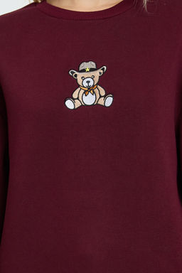 TRENDYOLMILLA Lacivert Relaxed/Rahat Kal?p Nak?sl? Kal?n Orme Sweatshirt TWOAW25SW00050  фото 4