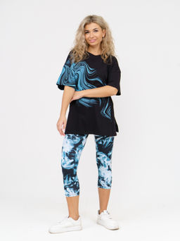 909 Костюм "черный/голубой"