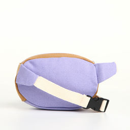 Сумка детская поясная на молнии, наружный карман, сиреневая, бежевая