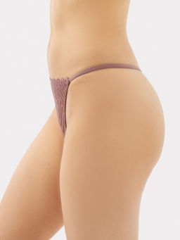 Цена за 2 штуки! Трусы женские стринги в коричневом цвете кофейная роза 412508 - Mark formelle фото 4