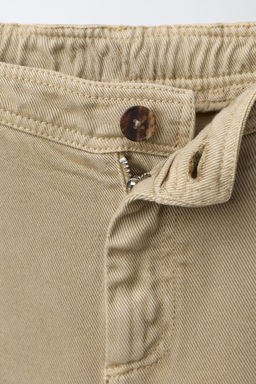 PANTAL?N FLUIDO CARGO BARREL / Beige - Zara фото 3