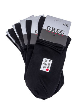 Носки мужские (в упаковке 5 пар) GREG G-20/01 черный укороч. фото 2