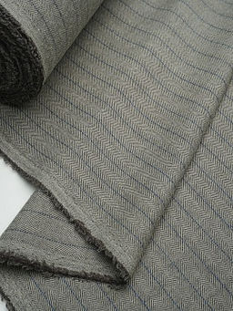 Шерсть костюмная Елочка-полоска цв.серо-бежевый с зеленым оттенком, ш.1.55м, шерсть-65%, п/э-35% - Купава фото 8