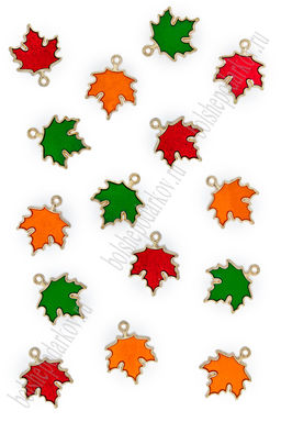 Подвеска металл "Кленовый листик" (15 шт) SF-7343, ассорти