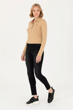 U. S. Polo Assn Женская базовая толстовка с воротником-поло песочного цвета - U.s. polo assn фото 4