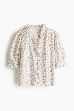 Blusa de volantes con mangas abullonadas - H&m фото 2