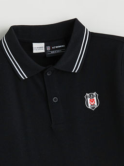 Polo Yaka Be?ikta? Bask?l? Erkek ?ocuk Ti??rt