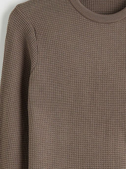 Bisiklet Yaka Kareli Erkek Triko Kazak