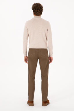 Erkek Haki Slim Fit Kanvas / Chino Pantolon