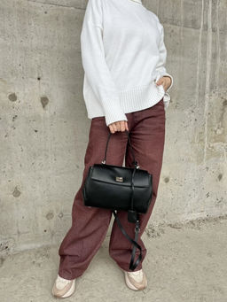 Женская кожаная сумка-портфель 8399-2 Черный - Sergio valentini фото 9