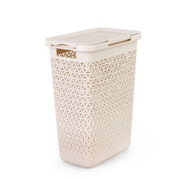 Корзина д/белья "Элемент" 30л узкая (бежевый) М9084
