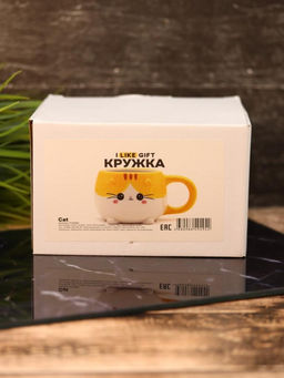Кружка керамическая Cat, orange, 450 мл
