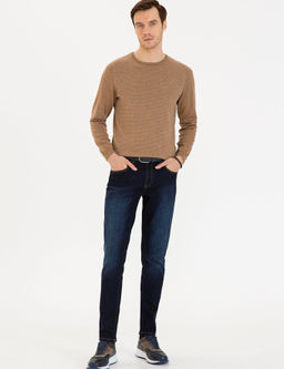 Верблюжий трикотаж приталенного кроя с круглым вырезом - Cacharel фото 5