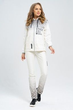 Толстовка из футера комбинированного с принтованной плащевой тканью - А+б коллекция фото 2