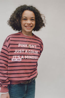 STRIPED SLOGAN SWEATSHIRT - Zara фото 5