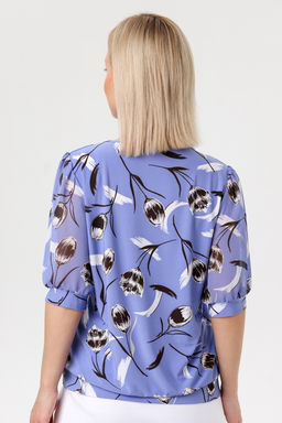 Блузка женская 7027-22/01/Голубой, белый