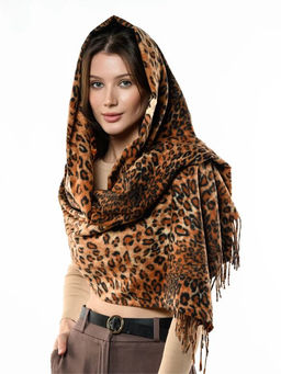 Яркий палантин с анималистичным принтом - Pretty mania фото 9