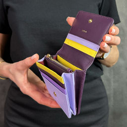 Итальянский кожаный кошелек DuDu серии Flores | темно-фиолетовый - Dudubags фото 8