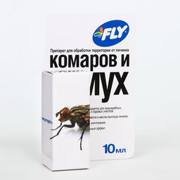 Цена за 2 шт. Средство для обработки территории от личинок комаров и мух "Fly", флакон, 10 мл