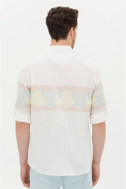 Рубашка мужская U.S. Polo Assn с длинным рукавом кремовая  фото 12