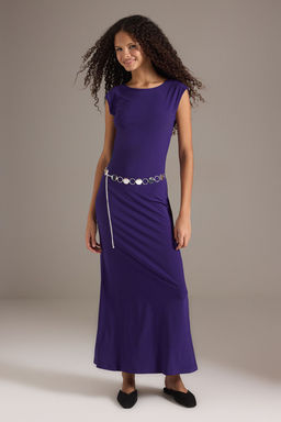 TRENDYOLMILLA Siyah S?rt Dekolteli Fitted/Vucuda Oturan Maxi Esnek Orme Maxi Kalem Elbise TWOSS24EL00090  фото 11