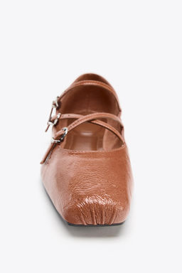 SQUARE TOE LEATHER BALLERINA - Zara фото 9