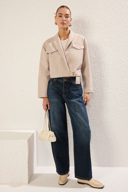 TRENDYOLMILLA Tas Regular Kemer Detayl? Ince Ceket Mont TWOSS25MO00009  фото 2