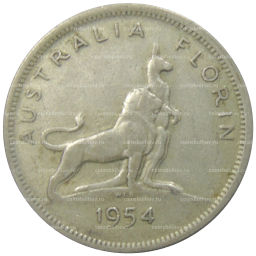 1 флорин 1954 года Австралия Королевский визит в Австралию