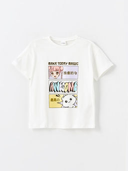 Bisiklet Yaka Bask?l? K?sa Kollu K?z ?ocuk Pijama Tak?m?