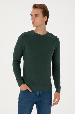 Erkek Slim Fit Bisiklet Yaka Koyu Ye_il Basic Kazak - U.s. polo assn фото 3