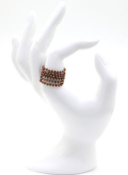 Кольцо на резинке с гранатом пироп шарик 2мм Радуга камня