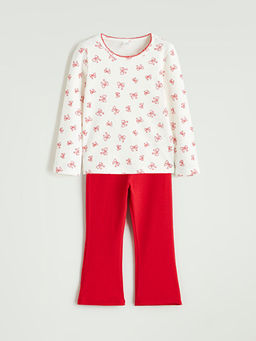 Kurdele Bask?l? K?z ?ocuk Bluz ve Tayt