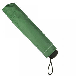 Зонт механический Серебро плащевка, 8 лучей, д/купола 98см, 3 сложения, 25см в сложенном виде, пластмассовая ручка, зеленый, 260гр (Китай) - Домашняя мода фото 4