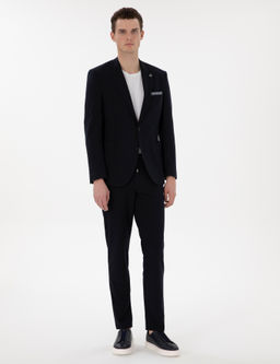 Lacivert Ex. Slim Fit Tak_m Elbise