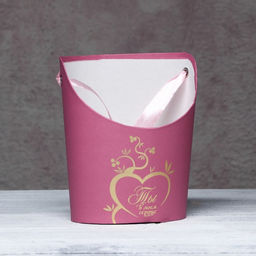 Переноска для цветов, ваза Овал с тиснением Ты в моём сердце, малиновая 12,5 х 13,5 х 18 с - Simaland фото 2