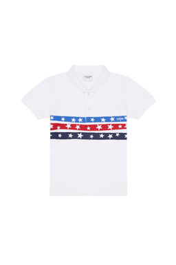 U. S. Polo Assn Белая футболка с воротником-поло для мальчика